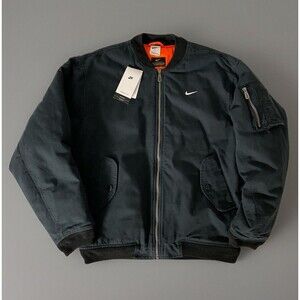 [Size Small] Nike Solo Swoosh Flight Canvas Bomber Jacket - Black DX0680-010
